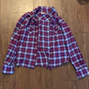 Blue a purple snap flannel